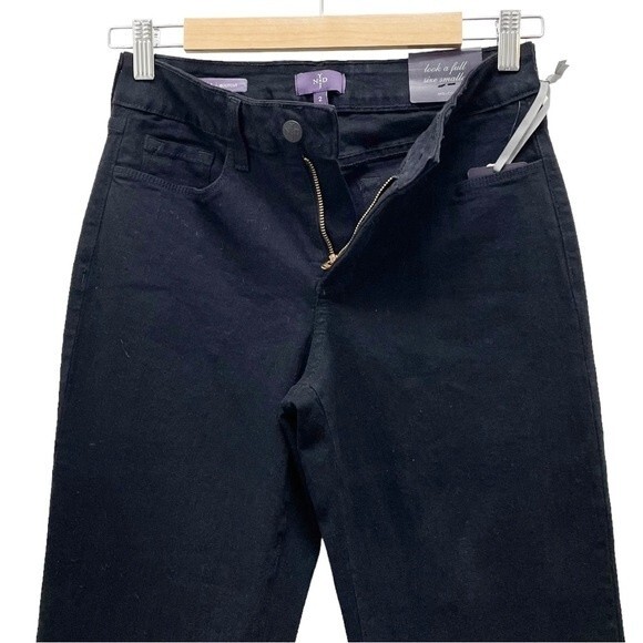 NWT NYDJ Barbara Tummy-Control Bootcut Jeans Black Denim Women's Size 2 NEW - Picture 5 of 13